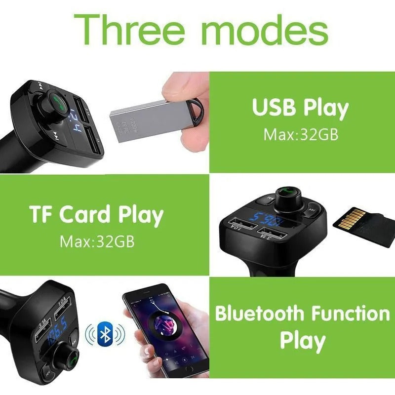 Transmisor FM para carro bluetooth X8